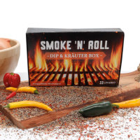 Smoke ´n´ Roll Dipbox 6 außergewöhnliche Gewürzmischungen zum Dippen und schlemmen, mit PDF Grillbuch und Rezepten